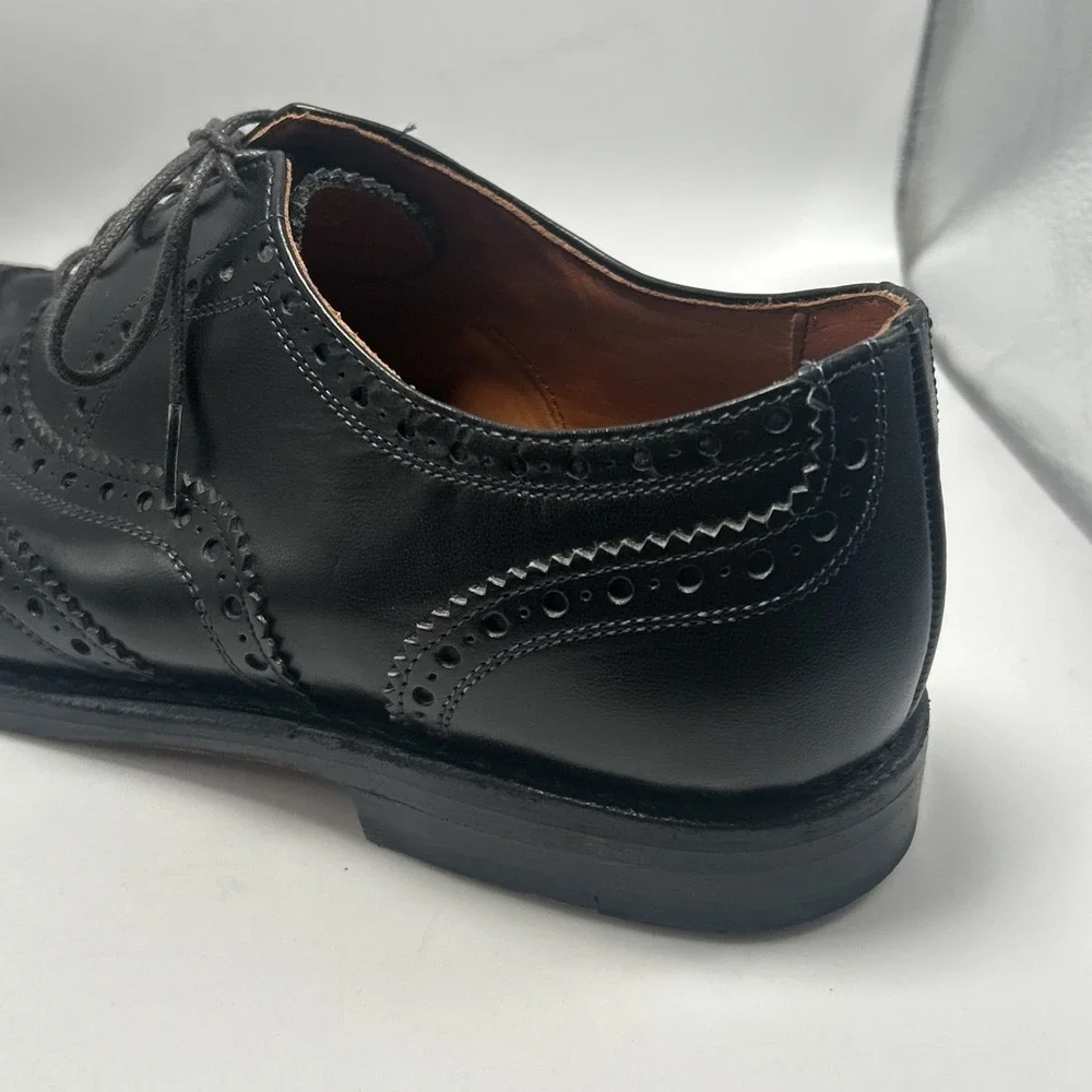 Allen Edmonds WHITNEY Oxford Shoes Mens Size 10.5 D Wing Tip Dress Black USA - Picture 8 of 16